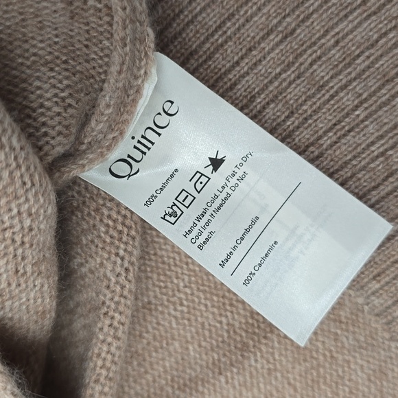 NWT QUINCE 100% Mongolian Cashmere Boxy Crewneck Sweater Oatmeal Size XL - Picture 15 of 17